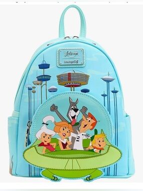 Loungefly Kids Jetsons Light Blue Mini Backpack with Character Art